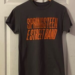 Gray T-Shirt with Orange Graphic
